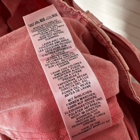 ASOS Design Balloon Leg Worker Pant Retro Belted Coral Acid Wash Jeans Size 6 - Picture 10 of 10